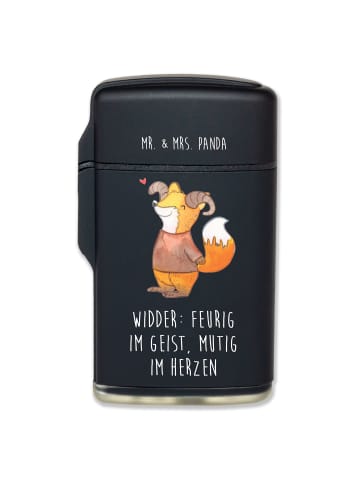 Mr. & Mrs. Panda Feuerzeug Widder Astologie mit Spruch in Schwarz