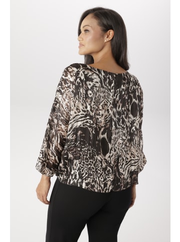 Aniston PLUS Schlupfbluse in schwarz-natur-beige-braun