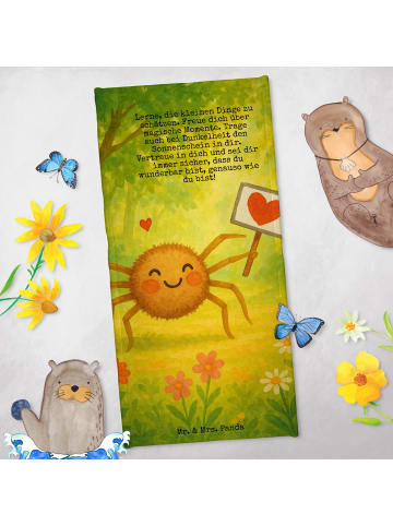 Mr. & Mrs. Panda Handtuch Spinne Agathe Motivation Design mit Sp... in Gelb Pastell