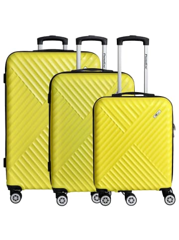 Paradise by CHECK.IN Kingston - 4-Rollen-Trolley Set 3tlg. (lila) in gelb