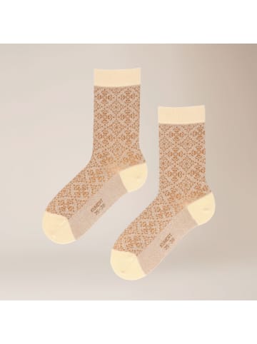 Kunert Socken Allover Flower Blumenmuster in creme