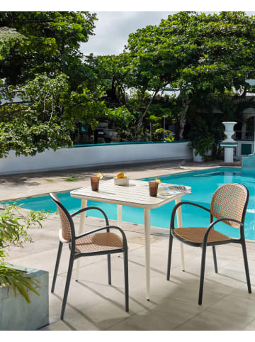 Beliani 2er-Set Gartenstuhl POVOLETTO in Schwarz/Beige