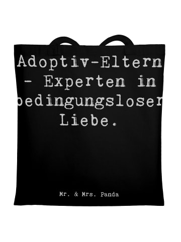 Mr. & Mrs. Panda Tragetasche Adoptiveltern Liebe mit Spruch in Schwarz