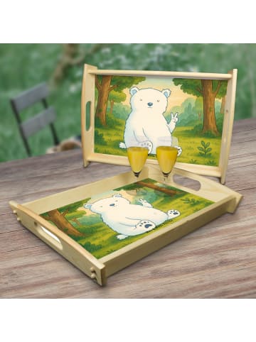 Mr. & Mrs. Panda betttablett Eisbär Faul Design ohne Spruch in Weiß