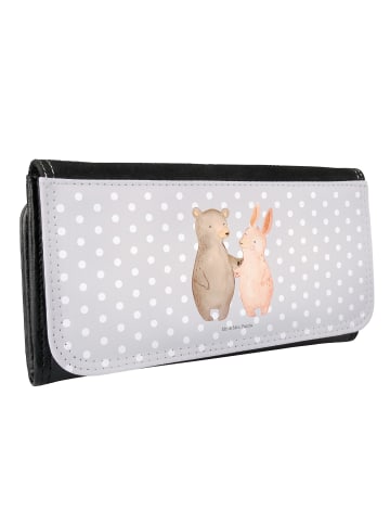 Mr. & Mrs. Panda Portemonnaie für Damen Bär und Hase Umarmen ohn... in Grau Pastell