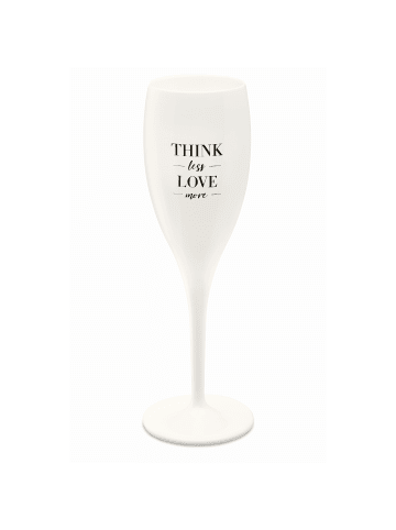 koziol CHEERS No. 1 THINK LESS LOVE MORE * - Glas 100ml mit Druck in cotton white