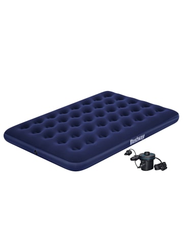 Bestway Doppelluftbett mit externer Elektropumpe 191 x 137 x 22 cm in Blau ab 3 Jahre