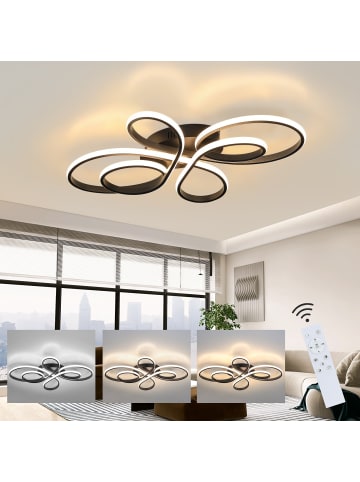 ZMH LED Deckenleuchte in schwarz Dimmbar 78W Modern Schlafzimmerlampe L 80cm