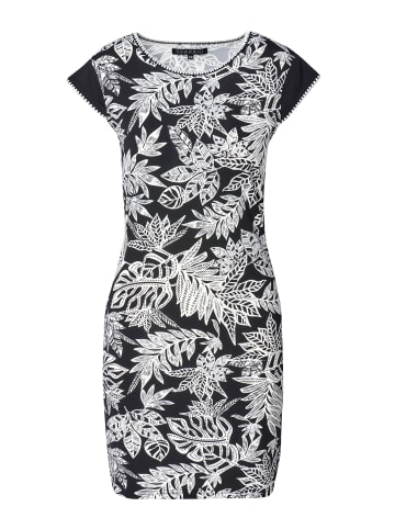 KOROSHI Tropisches print-kleid in kurzer lÃ¤nge in SCHWARZ