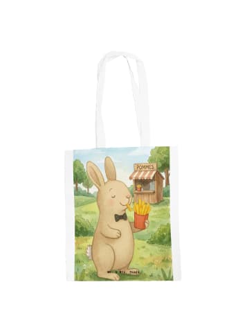 Mr. & Mrs. Panda Tote Bag Hase Pommes Design ohne Spruch in Weiß