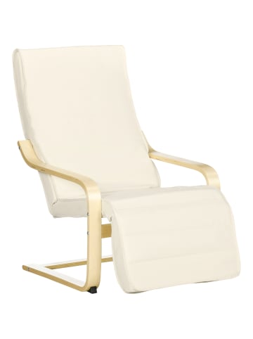 HOMCOM Relaxsessel in Cremeweiß 66,5L x 94B x 100H cm