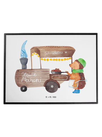 Mr. & Mrs. Panda Schreibunterlage Igel Maronen ohne Spruch in Weiß