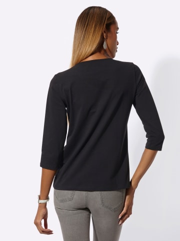 creation L Shirt in schwarz-goldfarben-bedruckt