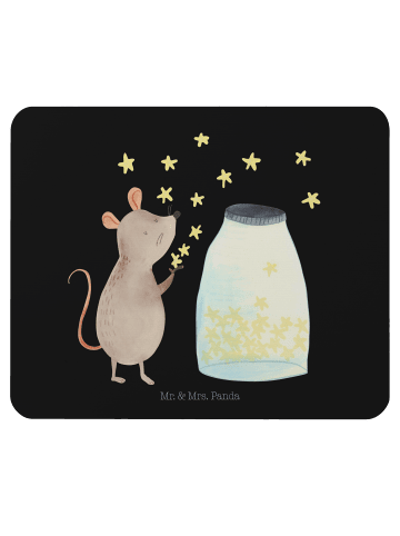 Mr. & Mrs. Panda Mauspad Maus Sterne ohne Spruch in Schwarz