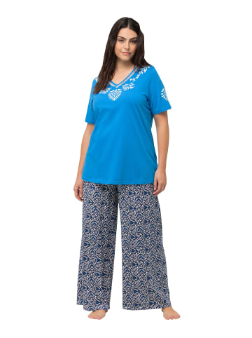 Ulla Popken Pyjama in strahlendes blau