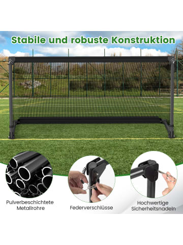 COSTWAY Fußballtor faltbar 150 x 71 x 76 cm in Schwarz