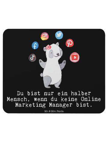 Mr. & Mrs. Panda Mauspad Online Marketing Manager Herz mit Spruch in Schwarz