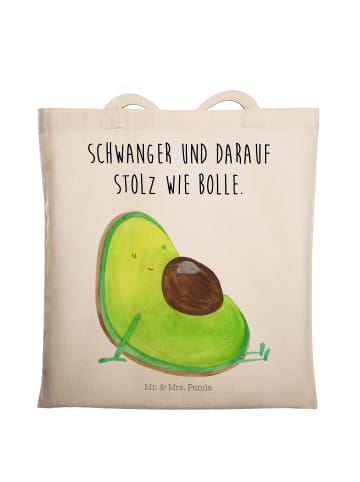 Mr. & Mrs. Panda Beutel Avocado Schwangerschaft mit Spruch in Creme