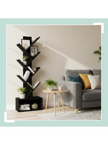 relaxdays Bücherregal in Schwarz - (B)38 x (H)113 x (T)20 cm