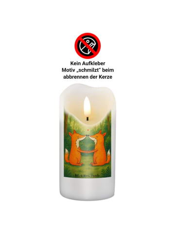 Mr. & Mrs. Panda Stumpenkerze Füchse Liebe Design ohne Spruch in Weiß