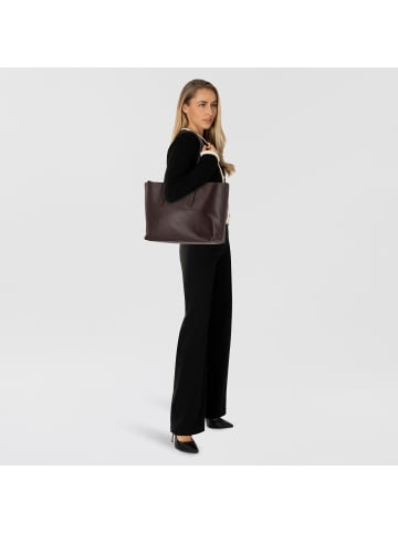 LIEBESKIND BERLIN Monogram Schultertasche Leder 47 cm in burgundy