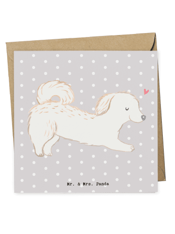 Mr. & Mrs. Panda Deluxe Karte Maltipoo Lebensretter ohne Spruch in Grau Pastell