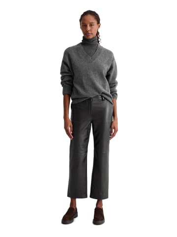 Marc O'Polo Lederhose regular in Schwarz