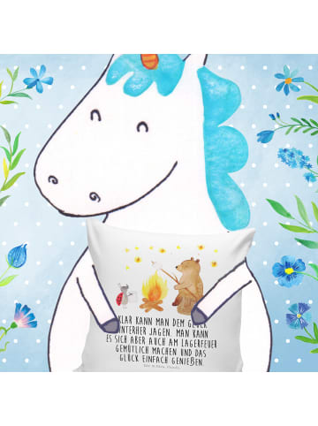 Mr. & Mrs. Panda Kissen 40x40 Bär & Marienkäfer Lagerfeuer mit S... in Weiß