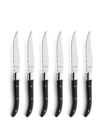 Amefa 6-tlg. Steakmesser Set ROYAL STEAK in schwarz