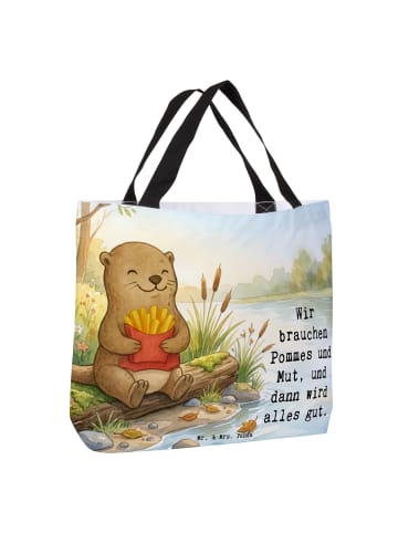 Mr. & Mrs. Panda Tasche Otter Pommes Design mit Spruch in Weiß