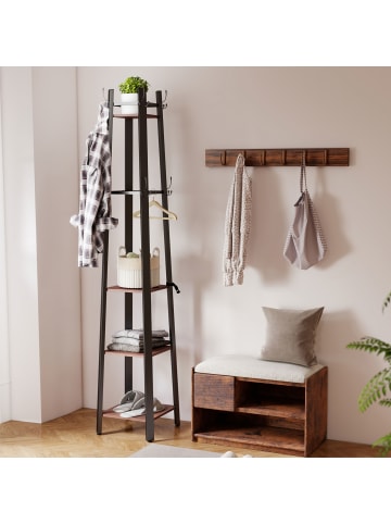 HOMCOM Garderobenständer-34,8L x 34,8B x 179H cm-Braun