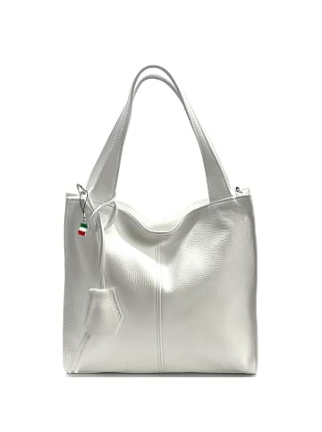 Florence Florence Schultertasche, Shopper Leder weiß ca. 33cm
