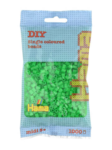 Hama Beutel mit 1000 Midi-Bügelperlen neongrün - ab 5 Jahren