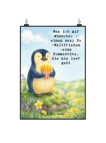 Mr. & Mrs. Panda Wanddeko Bild Pinguin Frühling Pommes Design mi... in Weiß