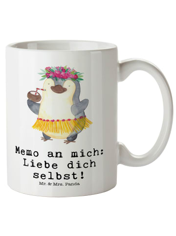 Mr. & Mrs. Panda XL Tasse Pinguin Kokosnuss mit Spruch in Weiß