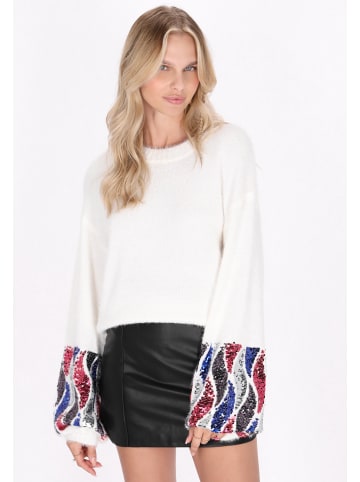 IZIA Damen Pullover in Wollweiss