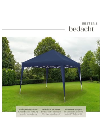 tectake Pavillon Linosa inklusive Spannseile, Heringe und Tragetasche, blau