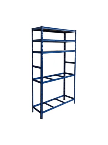 relaxdays Reifenregal in Blau - (B)120 x (H)210 x (T)40 cm
