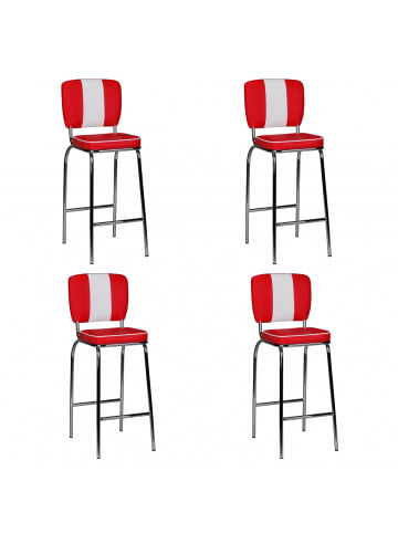 FineBuy Barstuhl in Rot / Kunstleder / 40x38x110