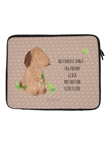 Mr. & Mrs. Panda Laptophülle Hund Kleeblatt mit Spruch in Hundeglück