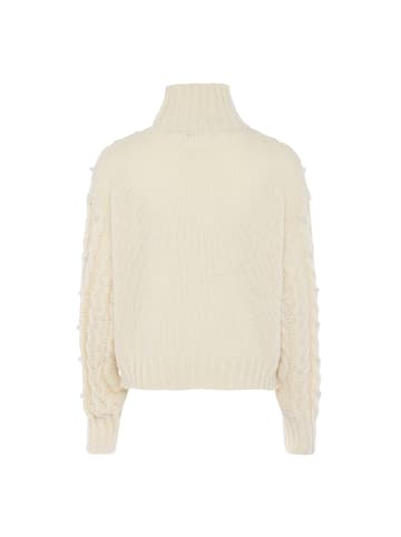 faina Damen Pullover Mit Perlen in WOLLWEISS