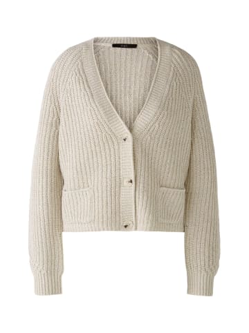 Oui Strickjacke LAFONYA Baumwollmischung in lt camel white