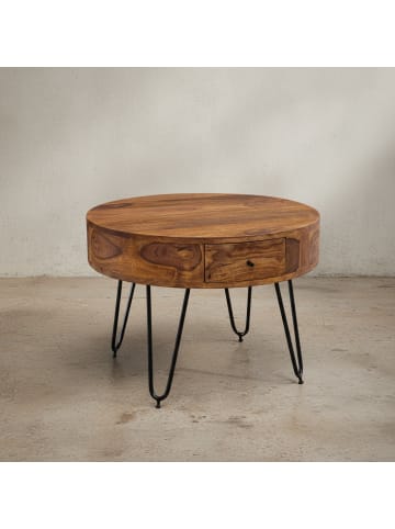 KADIMA DESIGN Couchtisch Massivholz / Metall 60x44,5x60 cm Tisch