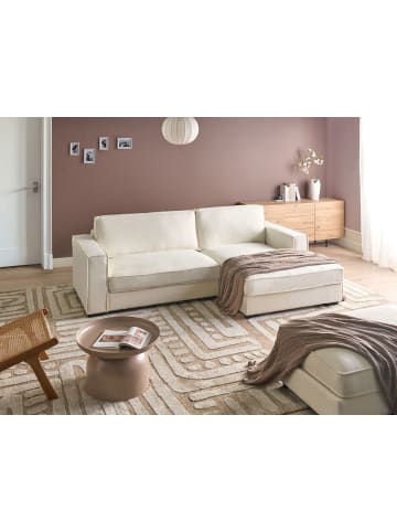 Beliani Ecksofa RENDERS in Weiß/Schwarz - (W) 257 x (H) 84 x (L) 136 cm