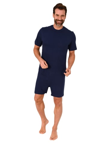 NORMANN Pflegeoverall kurzarm Reißverschluss Rücken und Bein - 88590 in blau