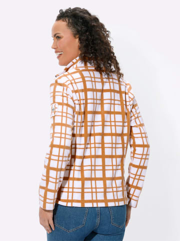 WITT WEIDEN Fleecejacke in ecru-camel-bedruckt