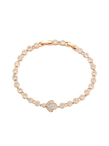 faina Women Crystal-Studded Bracelet in Rose Gold White
