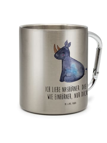 Mr. & Mrs. Panda Trinkbecher Einhorn Nashorn mit Spruch in Silber
