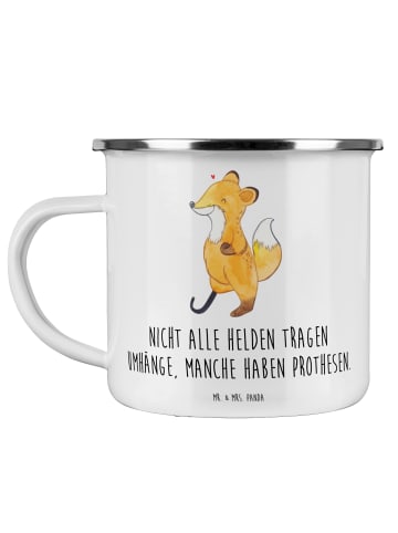 Mr. & Mrs. Panda Kaffeetasse Fuchs Beinprothese mit Spruch in Weiß