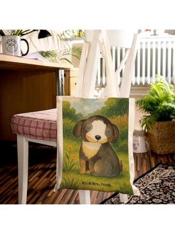 Mr. & Mrs. Panda Schultertasche Hund Entspannen Design ohne Spruch in Weiß
